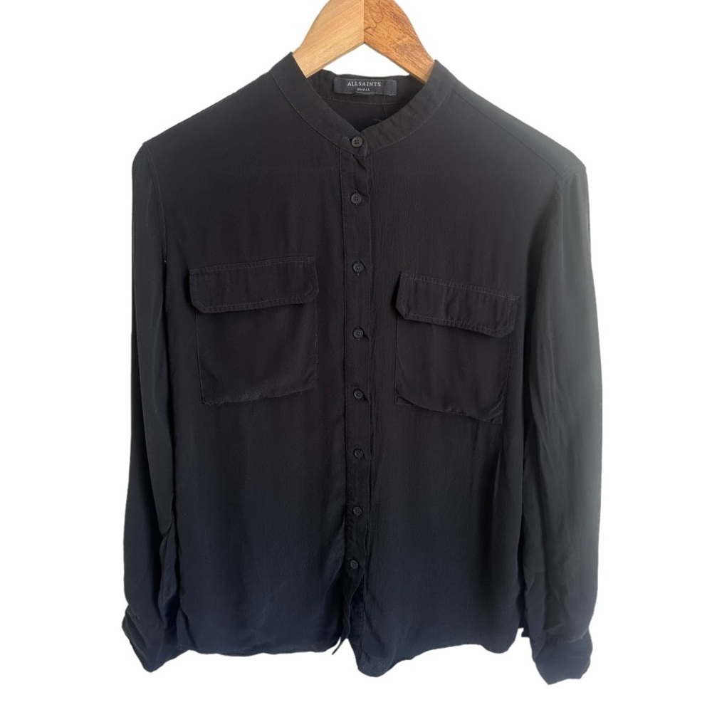 All Saints women’s button-down black shirt